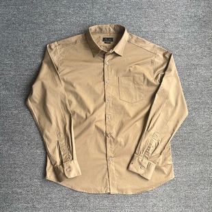 欧美单薄款微弹衬衫男长袖宽松大码寸衫外套春秋新款休闲衬衣