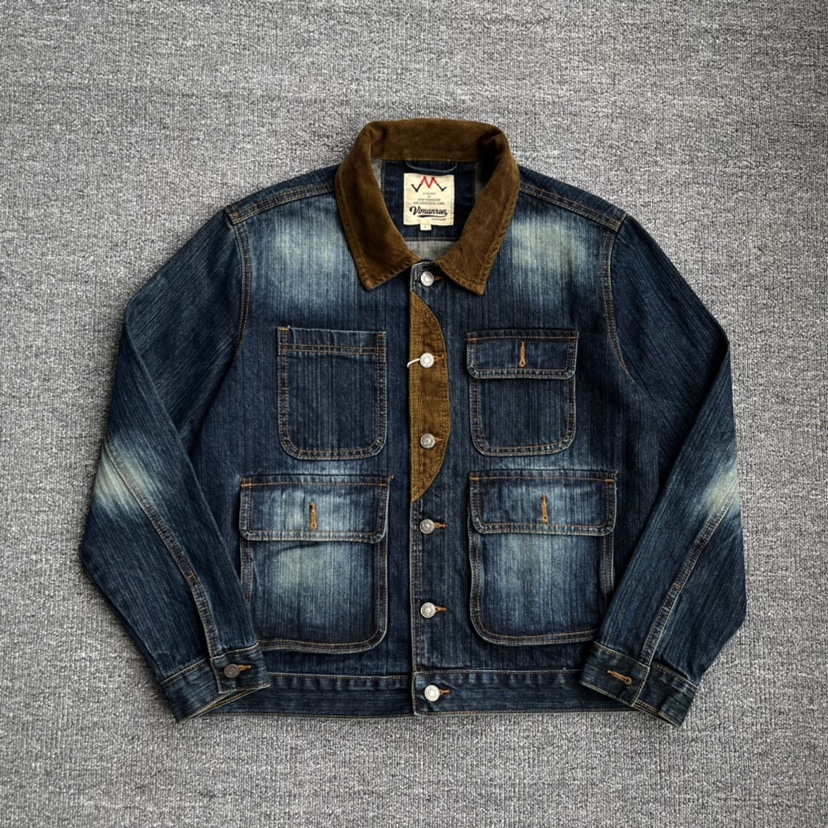 美式咔叽复古工装牛仔夹克长袖