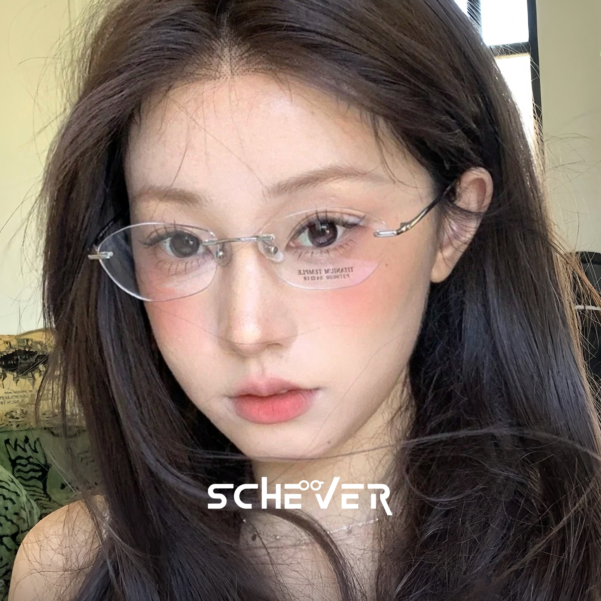 不规则多边形无框眼镜女高智感