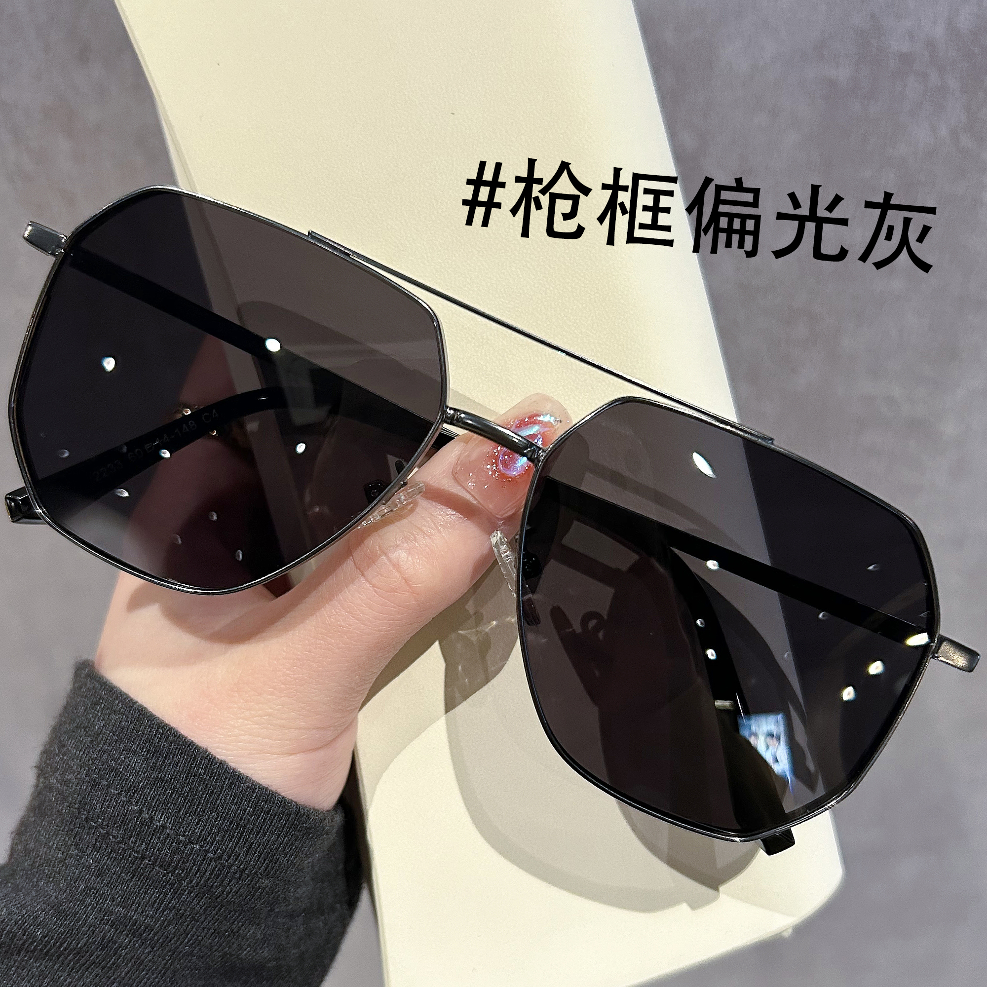 飞行员偏光墨镜男款驾驶开车专用近视眼镜高级感痞帅大脸太阳镜男