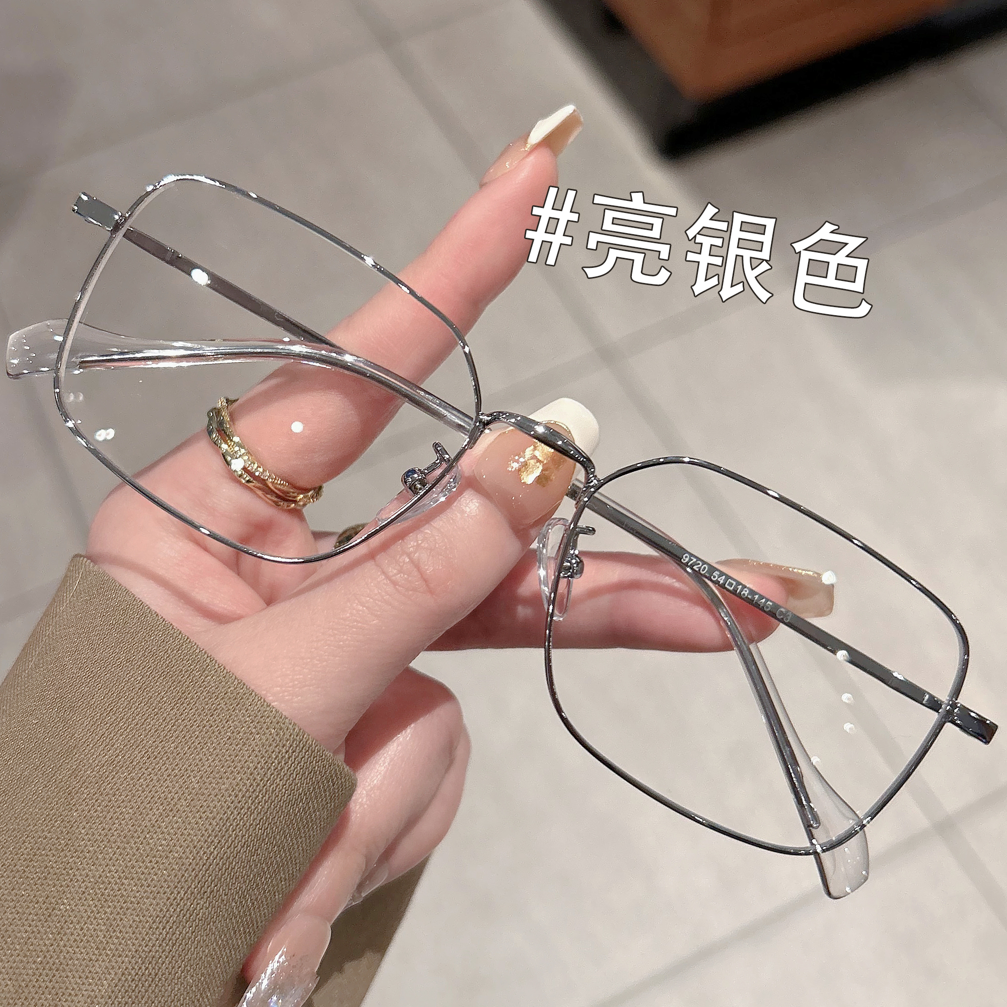 银框金丝眼镜男款近视高级感痞帅