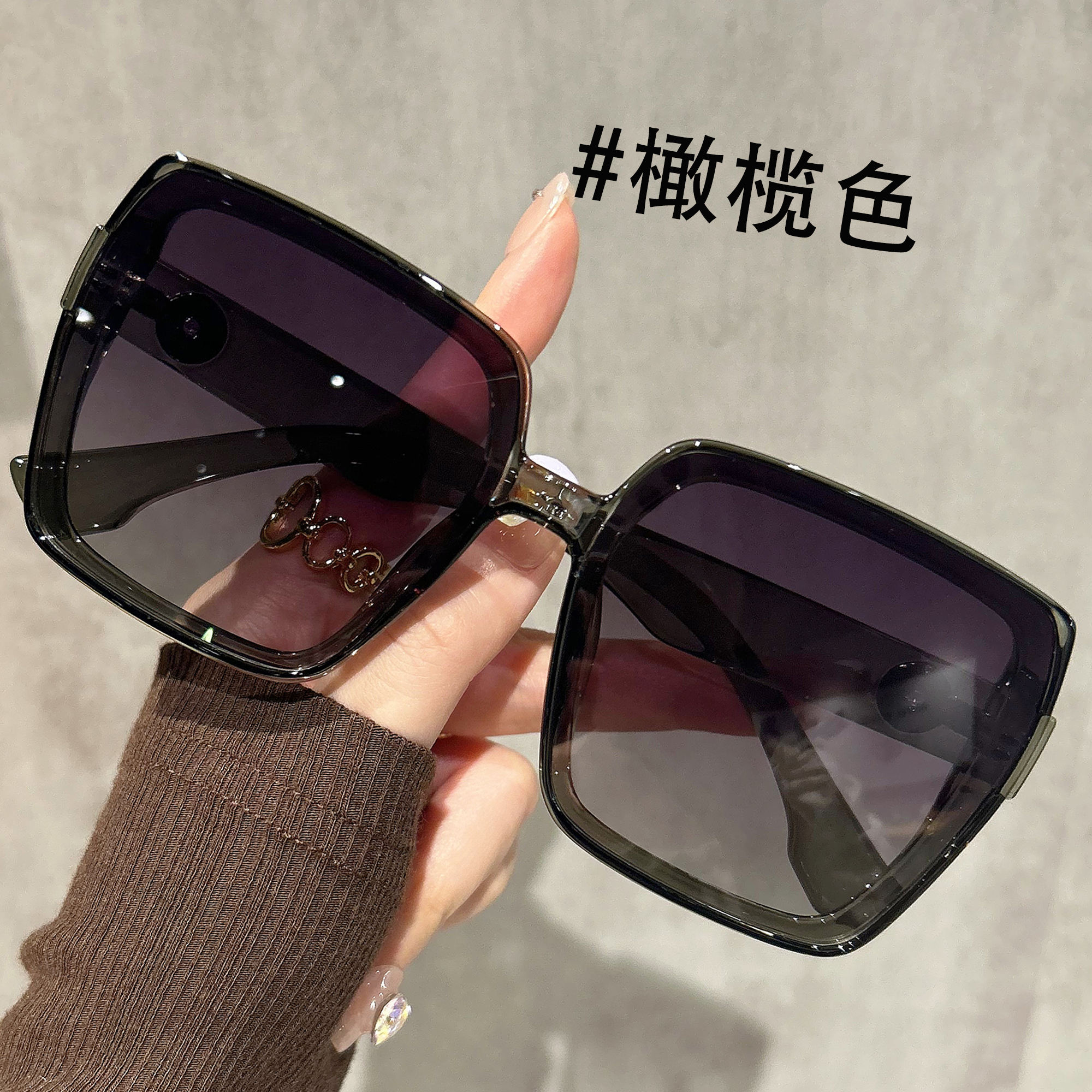 大框墨镜女款2025新款防紫外线适合方圆脸显脸小方框偏光太阳眼镜