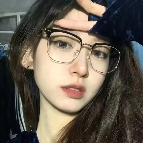 半框眼镜女近视度数可配网红款