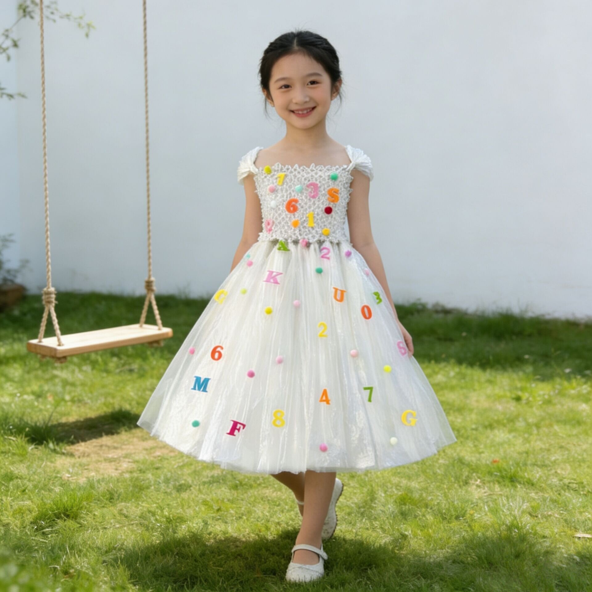女童环保服装创意手工diy字母数字亲子幼儿园时装秀走秀环保衣服