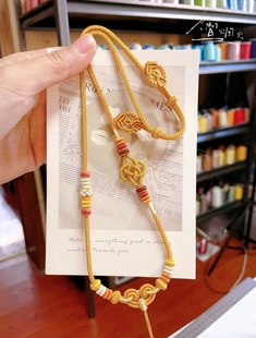 手工精编项链绳毛衣链吊坠绳可挂黄金平安锁翡翠蜜蜡宝宝周岁礼