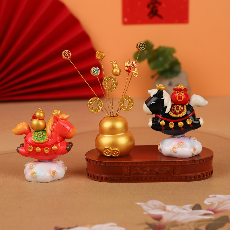 2026马年国潮桌面摆件可爱招财吉祥物装饰品本命年伴手礼新年礼物,家居饰品,桌面摆件,淘宝优惠券,粉丝福利购,淘宝优惠卷