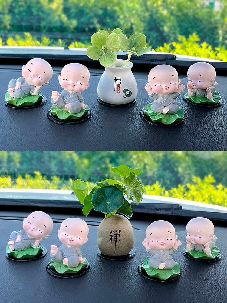 出入平安小和尚汽车内饰用品大全车上装饰品摆件车载高档创意个性