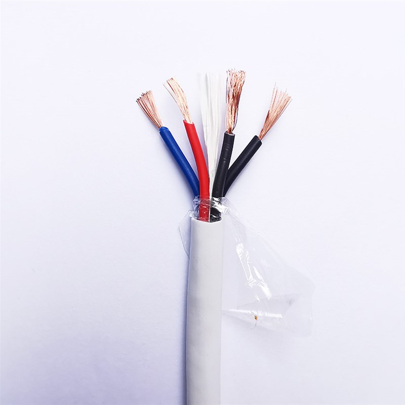 国标白色铜芯软芯护套线RVV2 3 4芯5监控线G0.5/0.75/1.5平方6电