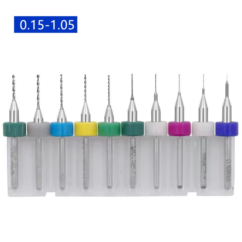 微型PCB钨钢麻花定柄钻头金属手办文玩核桃孔钻头手捻0.1-3.0mm