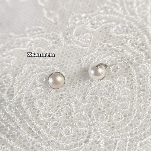 仙人 钛合金 16/18g 施华洛珍珠 耳钉/唇钉 /耳骨钉 内螺纹 防敏
