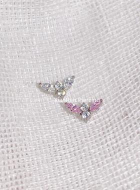 仙人 钛合金“飞羽”耳钉/耳蜗钉/耳骨钉/flat 16g内螺纹防敏