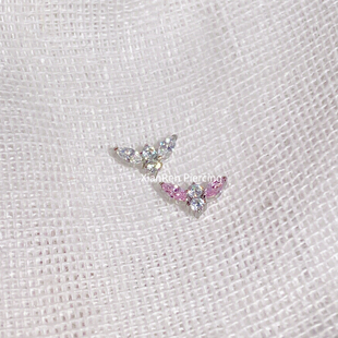 耳钉 飞羽 耳蜗钉 耳骨钉 16g内螺纹防敏 仙人 flat 钛合金