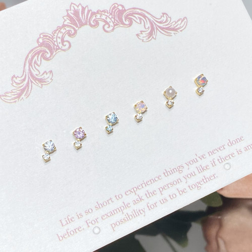 仙人“情书”钛合金镀金耳钉耳蜗耳骨钉flat16g免摘耳饰女迷你