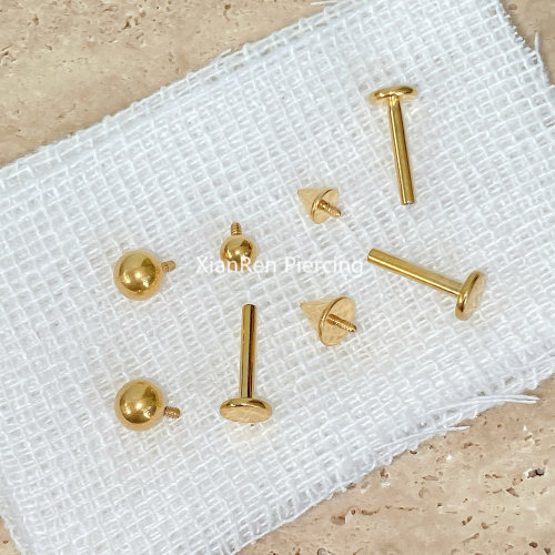 仙人 钛合金镀金16/18g 底座/球球/C环/弯杆 替换配件 内螺纹使用