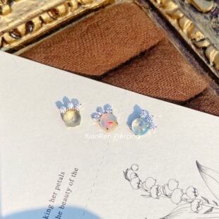 镀金耳钉 咪爪 钛合金 16g内螺纹 耳骨钉 flat 耳蜗钉 仙人