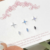 钛合金镀金 仙人 星眸 白金耳钉耳蜗耳骨钉flat16g免摘耳饰女