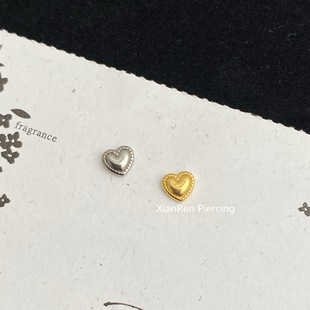 镀金耳钉 玫映 耳蜗钉 耳骨钉 16g内螺纹防敏 仙人 flat 钛合金