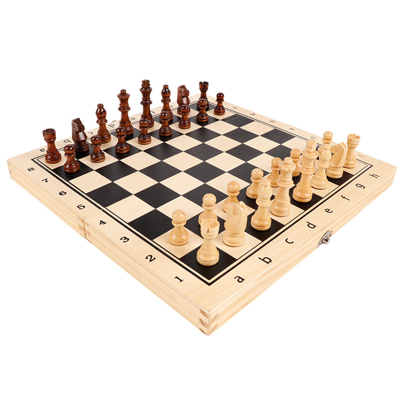 磁性国际象棋套装折叠棋盘初学者儿童大号黑白色棋子实木棋盘棋子