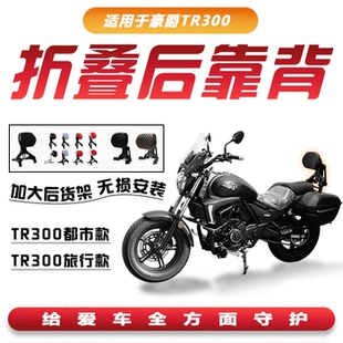 适用豪爵TR300PLUS折叠靠背司机乘客伸缩铝合金腰靠摩托改装配件