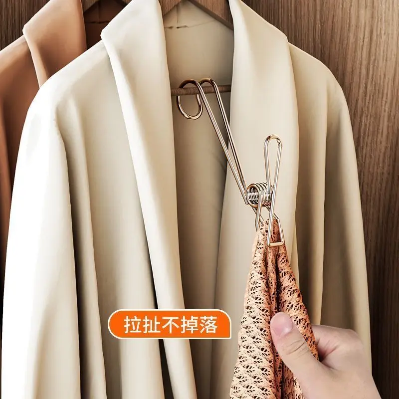 不锈钢长尾夹厨房浴室毛巾收纳