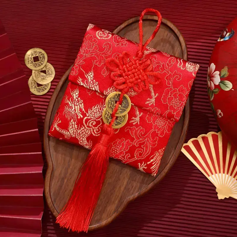 2026款新年布艺红包袋刺绣马年中国结红包生儿童小孩利是封压