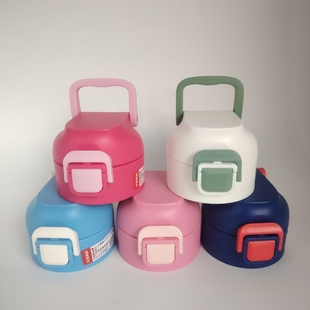 儿童水杯防保温杯漏杯盖卡通手提盖多色可选密封好直饮盖