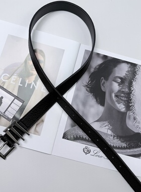 腰带cleanfit原创意大利男女百搭褶皱复古环扣金属皮带