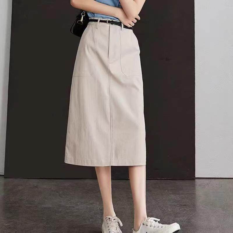 欧洲站a字半身裙女高级感2025年夏季新款小个子高腰气质职业裙子
