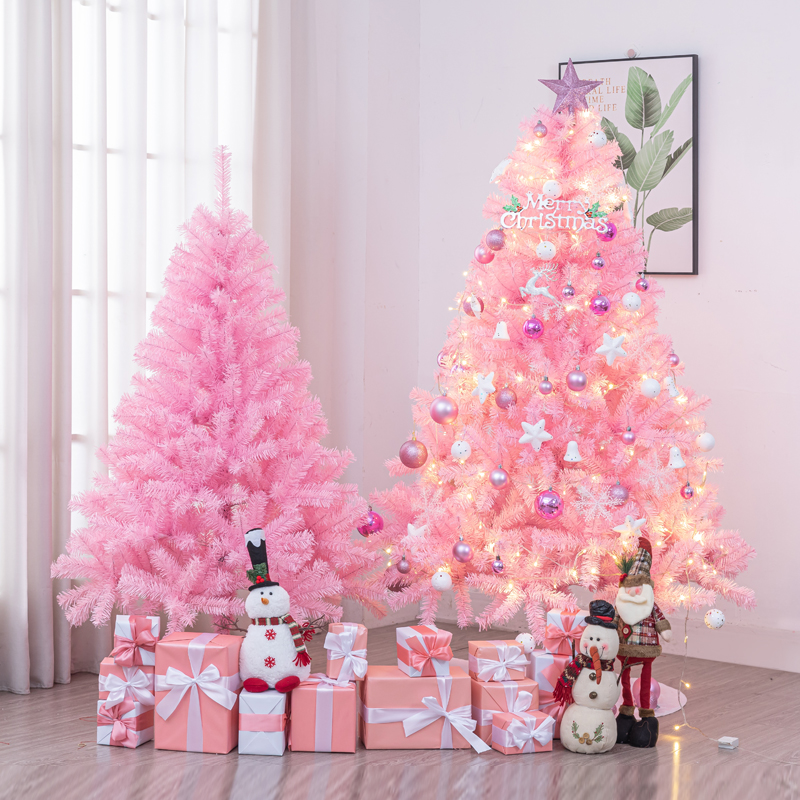 新款粉色圣诞树家用客厅摆件