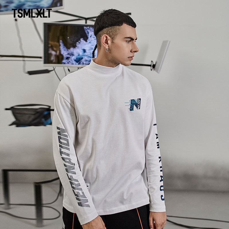 TSMLXLT NERF 联名中性长袖T半高领打底衫刺绣印花港风百搭上衣在类目 男装, T恤中 - 来自Buy2taobao.com提供专业的淘宝代购服务