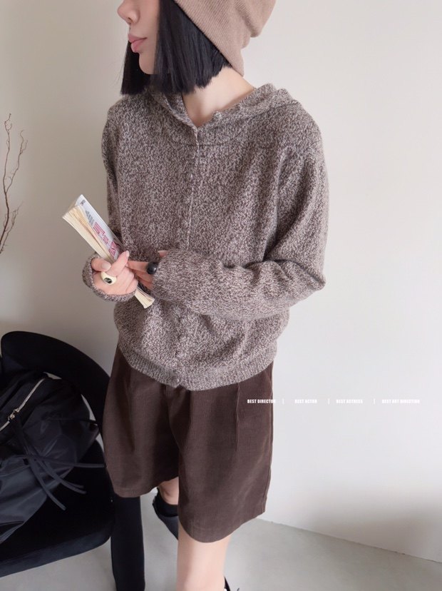 欧韩时尚羊毛花纱连帽单排扣长袖针织开衫女秋冬宽松软糯毛衣外套,女装/女士精品,毛针织衫,淘宝优惠券,粉丝福利购,淘宝优惠卷