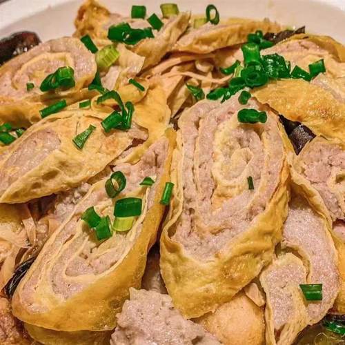 纯手工卷煎肉卷宴席头碗菜乡村头菜蛋元子鸡蛋肉卷凉菜蛋皮商用