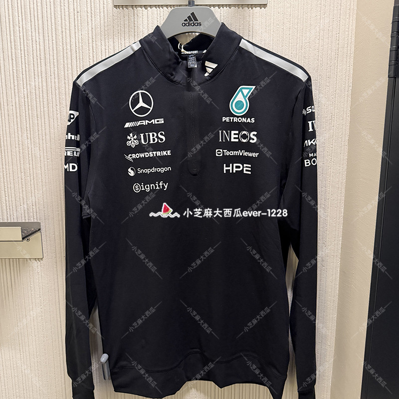 adidas阿迪达斯梅赛德斯AMG马石油F1车队半开襟卫衣套头衫KT3872