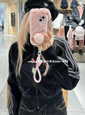 adidas三叶草正品女子经典复古休闲牛仔运动夹克外套JD2570JD3110