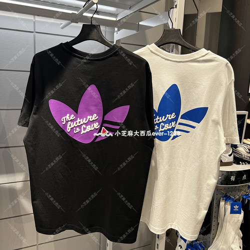 adidas三叶草情侣短袖圆领T恤