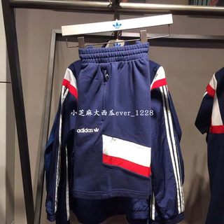 adidas三叶草专柜正品 彩色条纹拼接男休闲针织短裤EB5300 FJ1113