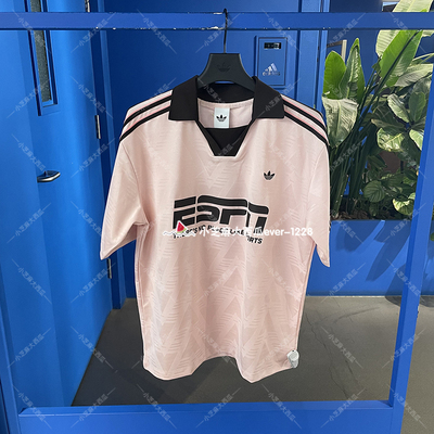 adidas三叶草足球风复古短袖球衣