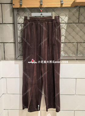 adidas阿迪达斯含金属色丝绒天鹅绒运动休闲直筒裤JX6844JX6845