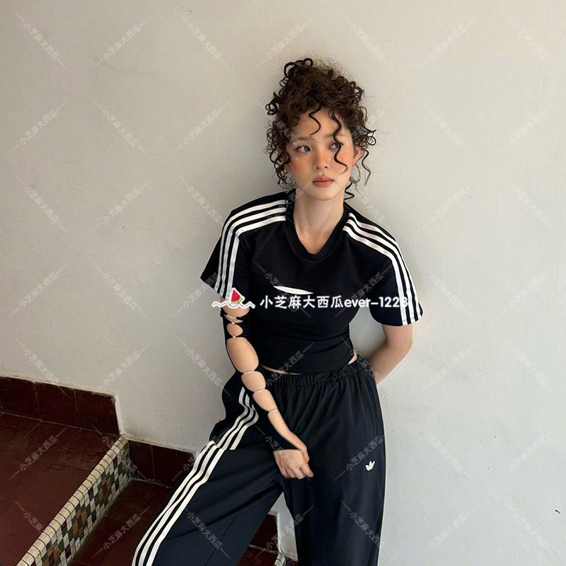 adidas三叶草修身嘻哈风短袖T恤
