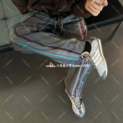 adidas三叶草抽象风印花休闲长裤