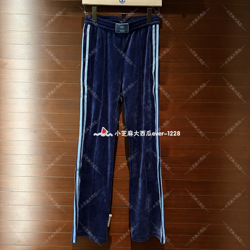 adidas三叶草丝绒运动休闲长裤