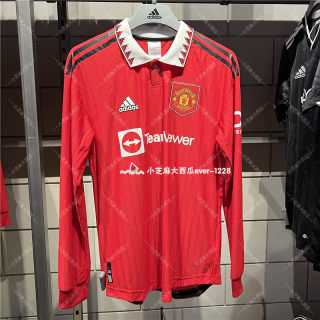 adidas阿迪达斯MUFC H AU JSY 曼联主场球员版足球长袖球衣HN5748