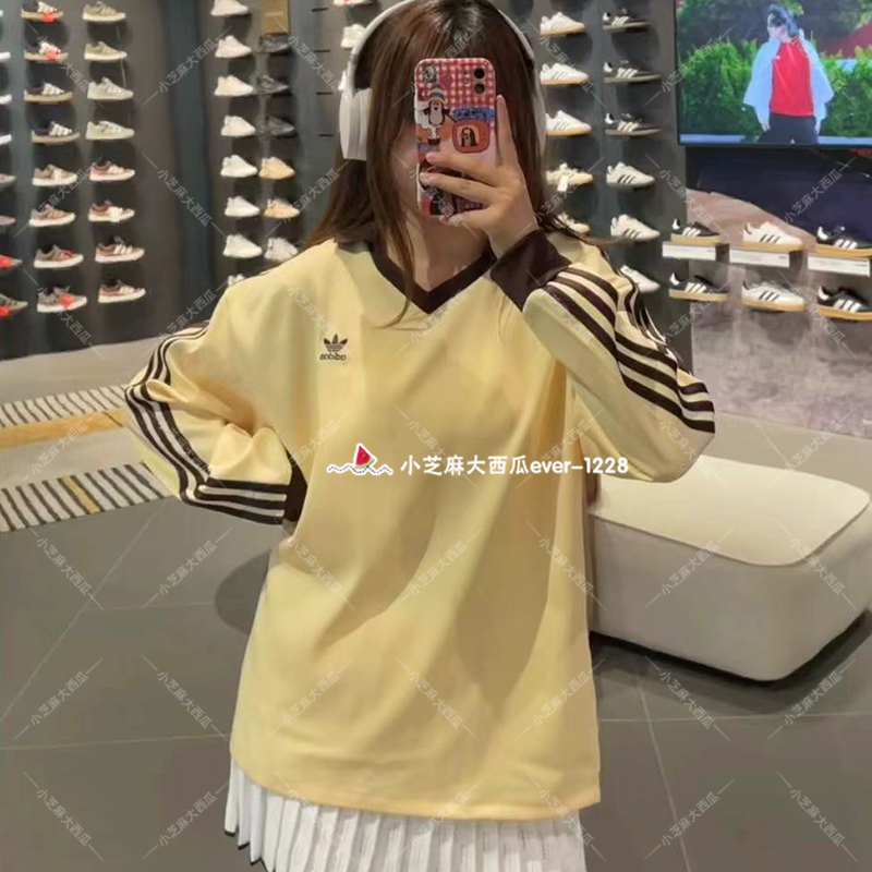 adidas三叶草运动宽松长袖球衣