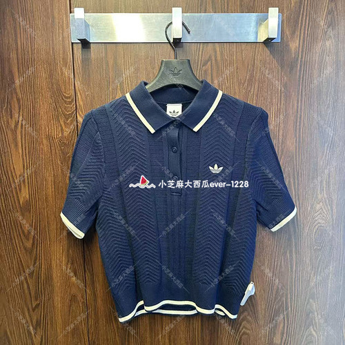 adidas三叶草运动短袖POLO衫