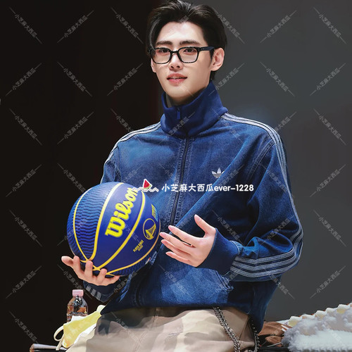 adidas三叶草复古牛仔运动外套