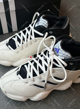 adidas阿迪达斯三叶草专柜正品男女运动舒适高帮黑白篮球鞋JR9681