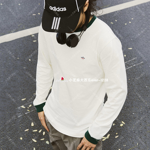 adidas三叶草舒适长袖罗纹T恤