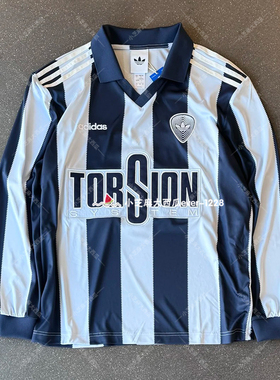 adidas三叶草正品男子复古休闲撞色运动长袖V领球衣HZ3787KV6875