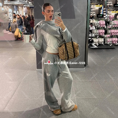 adidas三叶草针织长裤保暖卫裤