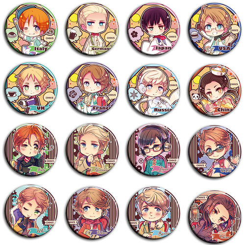 黑塔利亚Axis Powers动漫徽章58mm胸章别针二次元周边吧唧B款